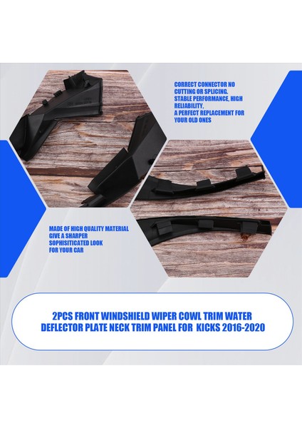 2pcs Ön Ön Cam Silecek Kaputu Trim Su Deflektör Tabağı Boyun Trim Paneli Nissan Kicks 2016-2020 (Yurt Dışından) modelleri