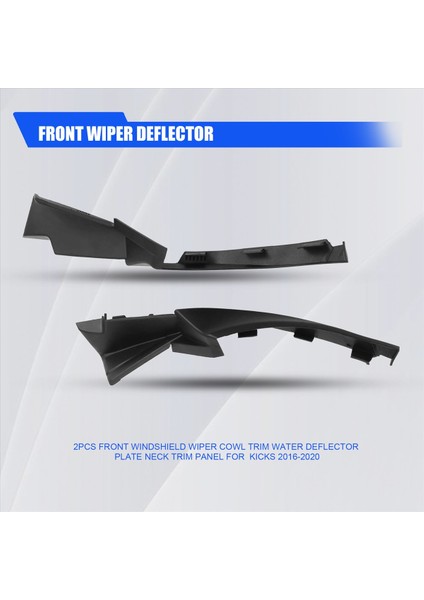 2pcs Ön Ön Cam Silecek Kaputu Trim Su Deflektör Tabağı Boyun Trim Paneli Nissan Kicks 2016-2020 (Yurt Dışından) fırsatları