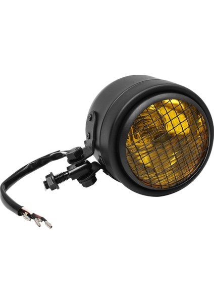 Motosiklet Retro Far Halojen Ön Kafa Işık Lamba Braketi CG125 Sarı (Yurt Dışından)