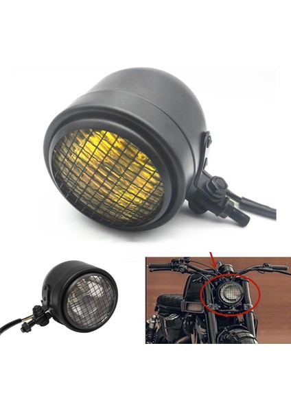 Motosiklet Retro Far Halojen Ön Kafa Işık Lamba Braketi CG125 Sarı (Yurt Dışından) modelleri