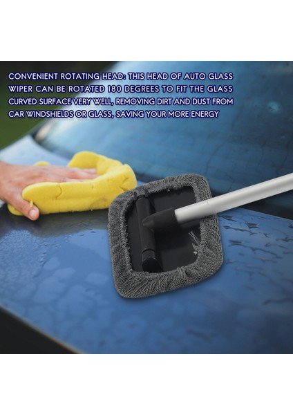 Araç Penceresi Temizleyici Fırçası, Ön Cam Cam Temizleme Aracı 8 Pcs Mikrofiber Kapakları ile Uzatılabilir Alüminyum Tutma (Yurt Dışından) modelleri