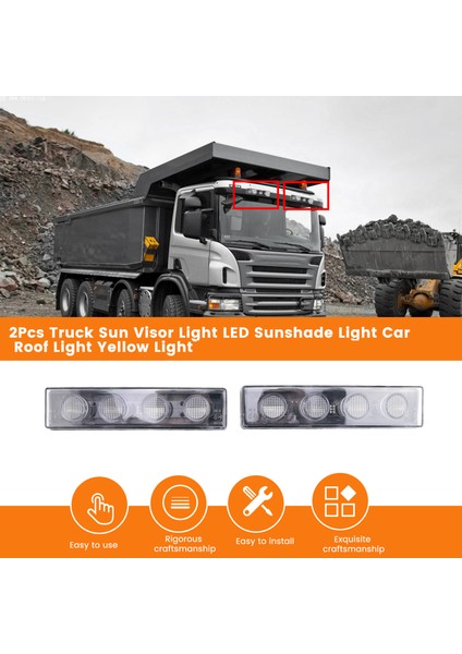 2pcs Kamyon Güneş Vizör Işık LED Güneşlik Işık Araç Çatı Işık Sarı Işık Kamyon Scania Scania R/P420 (Yurt Dışından) fiyatları