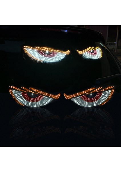 1 Çift LED Araba Dinamik Şeytan Göz Işığı Sticker USB Araba Kötü Gözler Uyarı Lamba Araba Ön Cam Demon Göz Işıkları, C (Yurt Dışından) fırsatları