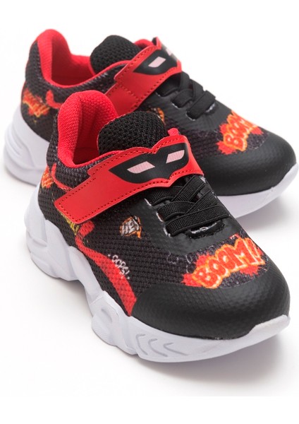 Erkek Çocuk Siyah Ortopedik Destekli Spor Ayakkabı