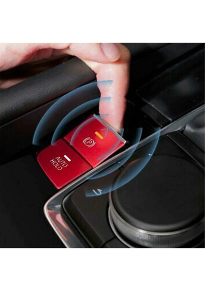 Araba Alüminyum Handbrake Park Freni Otomatik Bekleme Düğmesi Kapak Çerçevesi Mazda 3 Axela Cx-30 Mx-30 2020, Kırmızı (Yurt Dışından) modelleri