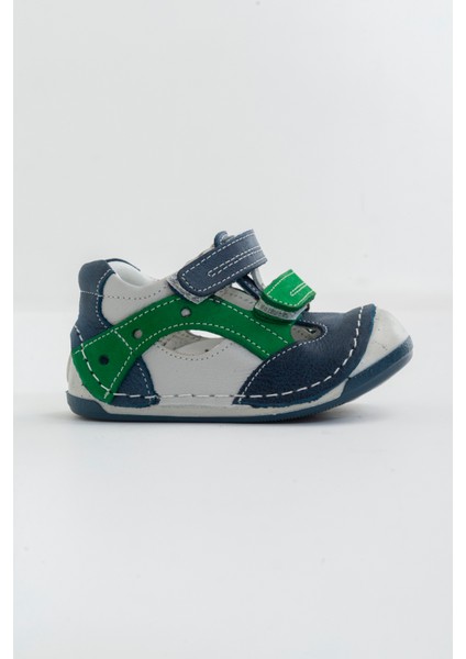 Erkek Çocuk Kot Deri Ortopedik Destekli İlk Adım Ayakkabı