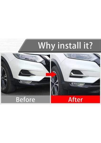 Nissan Qashqai Için Araba Ön Sis Lambası Dekorasyon Trim Şeridi J11 2019 2020 (Yurt Dışından) fırsatları
