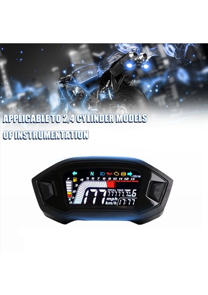 Evrensel Motosiklet LCD Dijital Speedometre 13000RPM Arka Işık Dijital Odemeter Takometresi 1,2,4 Silindir A (Yurt Dışından) modelleri