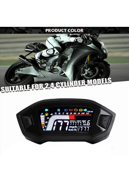 Evrensel Motosiklet LCD Dijital Speedometre 13000RPM Arka Işık Dijital Odemeter Takometresi 1,2,4 Silindir A (Yurt Dışından) fırsatları