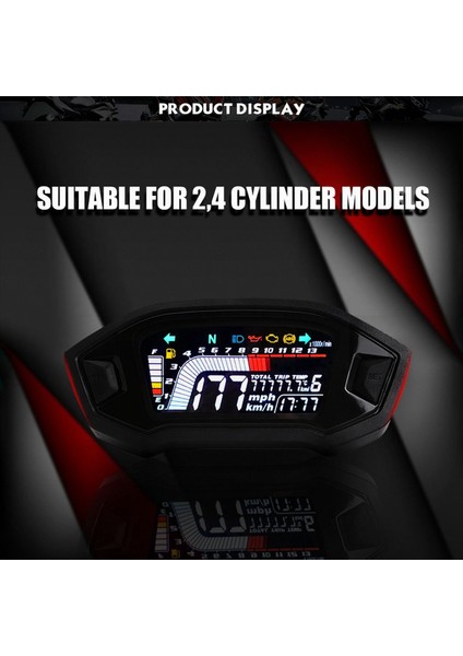Evrensel Motosiklet LCD Dijital Speedometre 13000RPM Arka Işık Dijital Odemeter Takometresi 1,2,4 Silindir A (Yurt Dışından) indirimleri