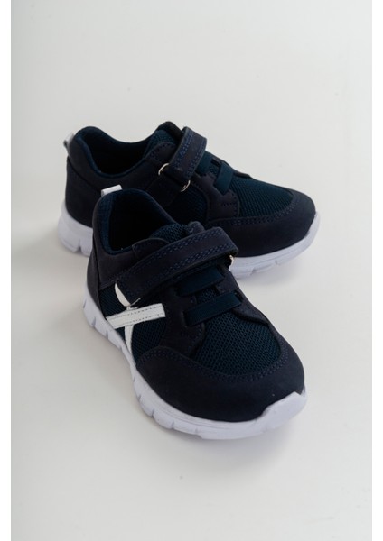 Unisex Çocuk Lacivert Deri Ortopedik Destekli Spor Ayakkabı