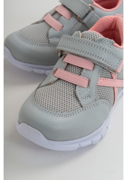 Unisex Çocuk Antrasit Deri Ortopedik Destekli Spor Ayakkabı