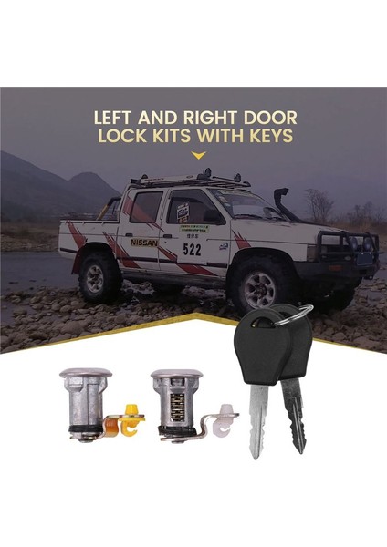Araba Nissan Pickup Pathfinder Için Anahtar Araba Kapısı Kilidi ile Sol ve Sağ Araba Kapı Kilidi Kiti 1987 -1991 80600-01G25 (Yurt Dışından) modelleri
