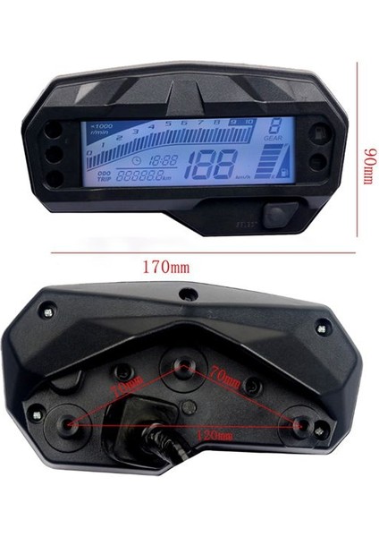 Evrensel Motosiklet LCD Dijital Metre Speedometre Yolcun Taşometre Taşometre 1000RPM Yamaha FZ16 (Yurt Dışından) modelleri