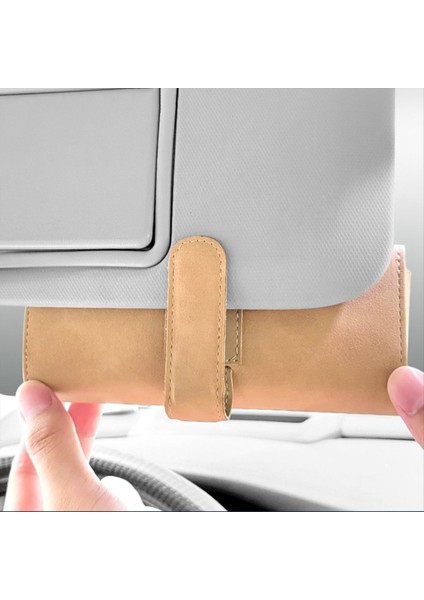 Araba Sun Visor Güneş Gözlüğü Kılıf Klipsi Hanger Bağlantı Edin Güneş Gözlüğü Tutucu Kart Bilet Saklama Kutusu Gözlük Tutucu (Yurt Dışından) fırsatları