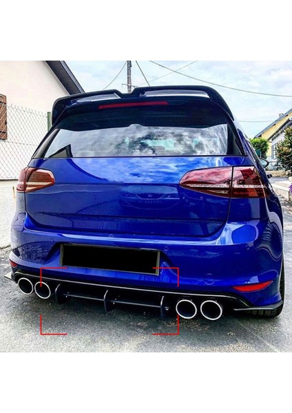 Golf 7r Golf 7 R 2013-2016 Parlak Siyah Arka Tampon Difüzör Splitter Spoiler Finler Trim (Yurt Dışından) modelleri