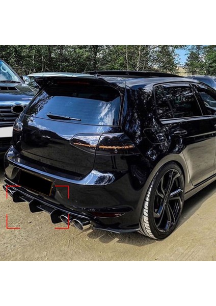 Golf 7r Golf 7 R 2013-2016 Parlak Siyah Arka Tampon Difüzör Splitter Spoiler Finler Trim (Yurt Dışından) fırsatları