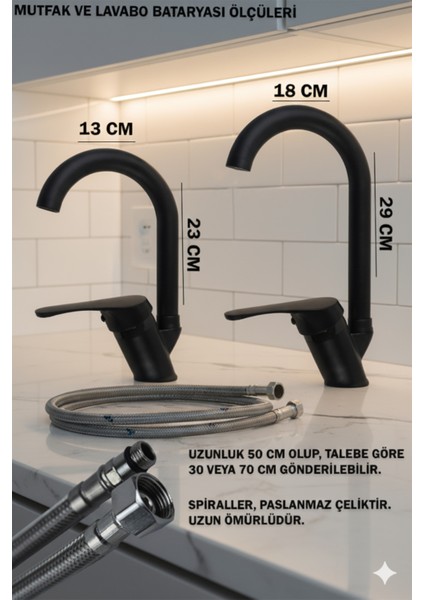 Lavabo, Mutfak, Banyo Bataryası Siyah Eviye Musluk Armatür Robot Duş Seti Batarya Duş Seti L Ragnar fiyatları