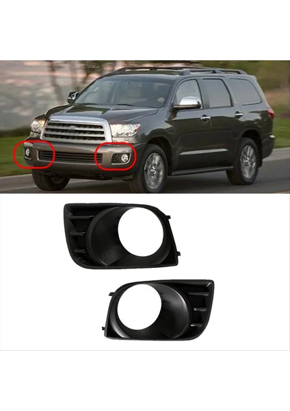 1paır Araç Ön Tampon Sis Lambası Çerçeve Kapak 81482-0C021 81481-0C021 Toyota Sequoia Için 2008-2016 Sis Işık Çerçevesi (Yurt Dışından) modelleri