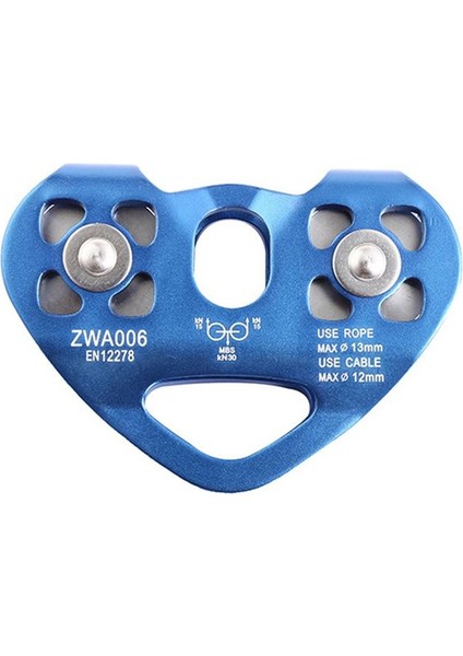 Açık Tırmanma Kasnağı Iki Eksenli Taşıma Çelik Kablosu, Kalp Şeklinde Çift Kasnak Mavisini Genişletiyor (Yurt Dışından)