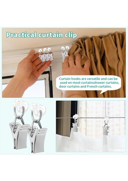 100 Perde Klipsinin Paketi, Perde Klipsleri, Plastik Silindir ve Klipsli Rulolar, Perde Klipsleri, Perdeler Için Metal Klipsler (Yurt Dışından) fırsatları