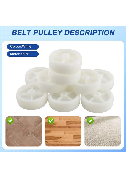 3 Inç Tek Tekerleksi Açık Beyaz Pp Plastik Çaplı Küçük 72MM Pürüzsüz Parça Katlanır Yatak Kasnağı 10 Adet (Yurt Dışından) fırsatları