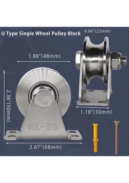 U Groove Kasnağı, Paslanmaz Çelik Bloklar 2 Paket Süper Sessizlik Döndürme Groove Tekerlek Kasnakları, Dıy Gym Ekipmanı Kullanımı Için (Yurt Dışından) fiyatları