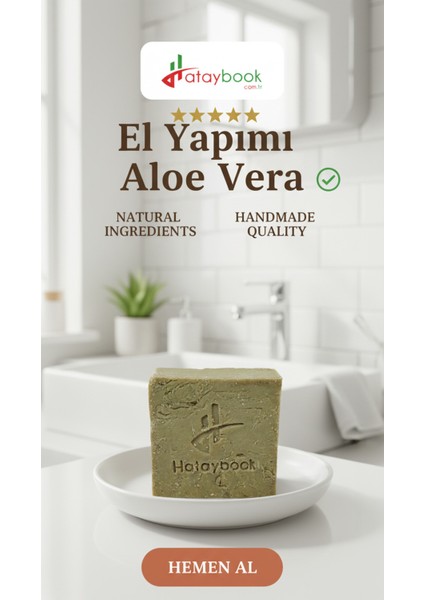 El Yapımı Aloe Vera 1 Adet Nemlendirici Sabun 100 gr