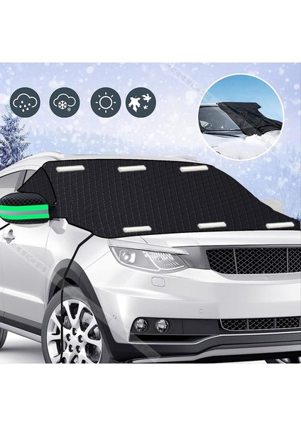 Araba Ön Cam Kar Örtüsü Buz ve Kar, Manyetik Kenarlara Sahip Kış Araba Kar Örtüsü ve Rüzgar Geçirmez Dokuma Kayışları (Yurt Dışından) fiyatları