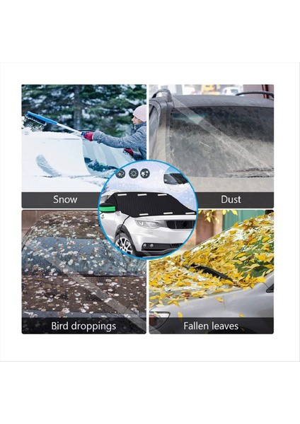 Araba Ön Cam Kar Örtüsü Buz ve Kar, Manyetik Kenarlara Sahip Kış Araba Kar Örtüsü ve Rüzgar Geçirmez Dokuma Kayışları (Yurt Dışından) indirimleri