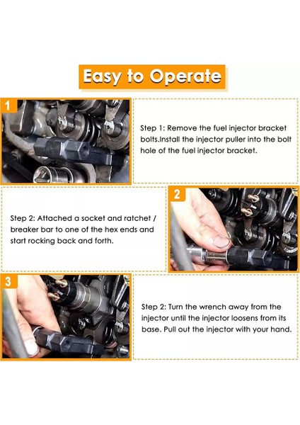 6778 &amp; 6779 Enjektör Çekme Aracı + 7222 Enjektör Tüpü Çıkma/montaj Kiti Gm Duramax 6.6l Motor J-44639, J-4659 (Yurt Dışından) fiyatları