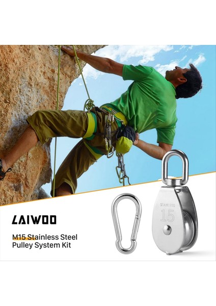 M15 Paslanmaz Çelik Kasnak Sistemi Kiti-Heavy-Hasta Kasnak Tekerleği, Naylon Halatlı Kasnak Bloğu, Kaldırma Için, Dıy Projeleri (Yurt Dışından) fırsatları