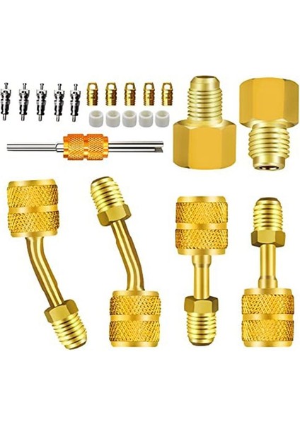 Mini Split Sistem Klima Hvac 5/16 Inç Dişi Için R410A Adaptörü 1/4 Inç Erkek Parlama, Valf Çekirdek Çıkarıcı (Yurt Dışından)