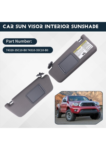 Toyota Tacoma Için Araba Sun Visor Iç Güneşlik 2005-2012 74320-35C10-B0 74310-35C10-B0-B0 Gri (Yurt Dışından) fırsatları