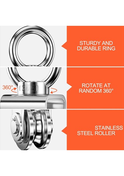 Kablo Kasnak Tekerlek Paslanmaz Çelik Döner Kasnak Blok Sessizlik Dönüş Çekme Çekme Sistem Kaldırma Gym 2 Pcs (Yurt Dışından) indirimleri