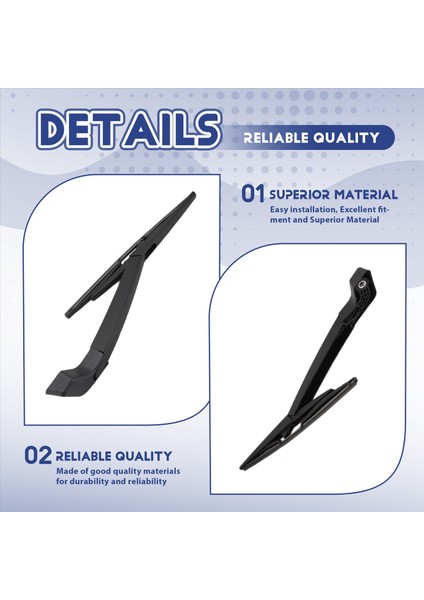 Arka Ön Cam Silecek Kolu ve Silecek Bıçağı Set 8659502 30649040 Volvo XC90 I 2002-2014 (Yurt Dışından) modelleri