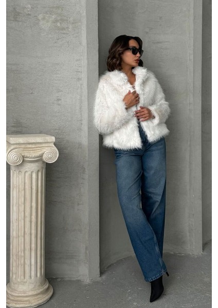 Taş Kadın Suni Kürk Mont Modern Premium Luxury Trend Tasarım Ceket