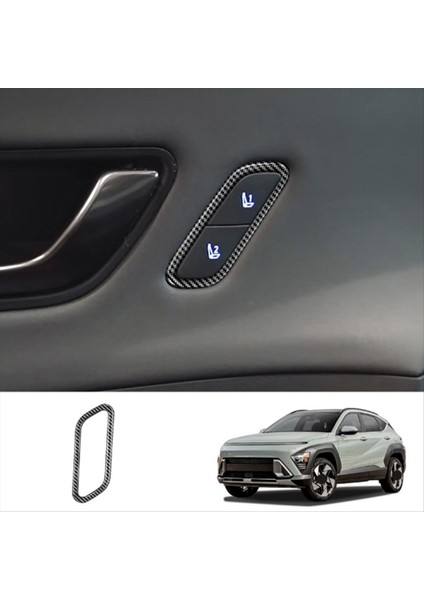 Araba Koltuğu Bellek Ayarlama Düğmesi Döşeme Çerçevesi Hyundai Kona 2024 Araç Iç Aksesuarları Karbon Fiber Desen (Yurt Dışından) modelleri