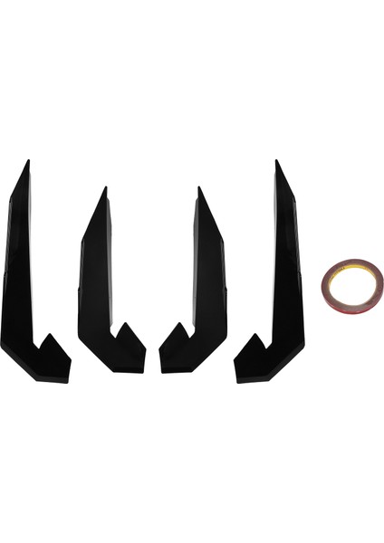 4pcs Araba Ön Tampon Dudak Ayırıcı Yüzgeç Yüzü Uzun Hava Bıçağı Otomatik Gövde Kiti Otomobil Spoyleri Honda Civic 10. Type-R 2019-2021, A (Yurt Dışından)