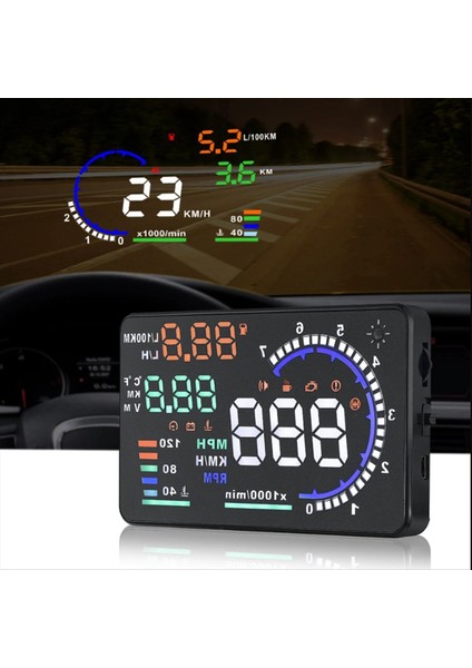 Ad 5.5inch Obd2 Hud Araş Kapsısı Görünüm Hıd Dijital Hedece Koşulu Hızlı Su Seçimi Ile Parça Rpm Alarm (Yurt Dışından) fiyatları