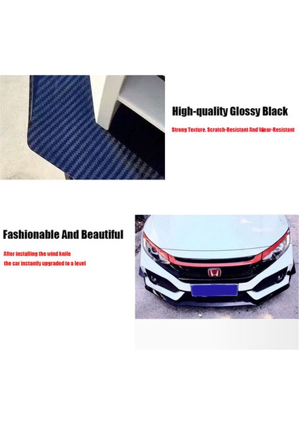 4pcs Araba Ön Tampon Dudak Ayırıcı Yüzgeç Yüzü Uzun Hava Bıçağı Otomatik Gövde Kiti Otomobil Spoyleri Honda Civic 10. Type-R 2019-2021, A (Yurt Dışından) indirimleri