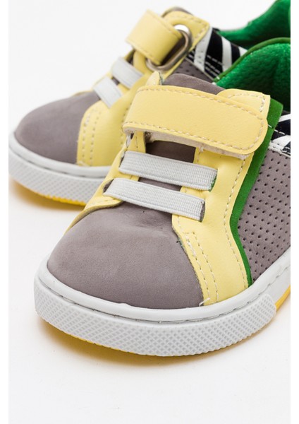 Erkek Çocuk Gri Hakiki Deri Günlük Ayakkabı