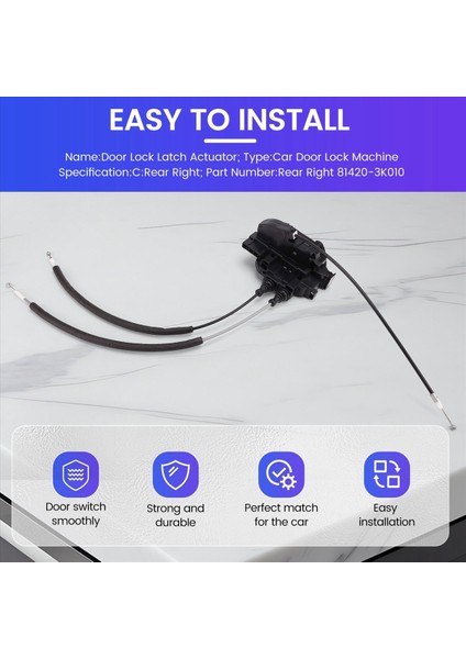 Hyundai Sonata Için Araba Kapısı Kilidi Aktüatör Kapısı Kilit Mandal Motoru 2.4l L4-Gas 3.3l V6-Gas 2006-2007 C 81420-3K010 (Yurt Dışından) modelleri