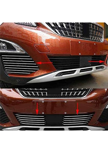 26PCS Ön Alt Izgara Izgara Kapağı + Sis Lambası Pervazlar Peugeot Için Izgara Trim 3008 Gt 2017-2020 5008 Gt 2017-2020 (Yurt Dışından) modelleri