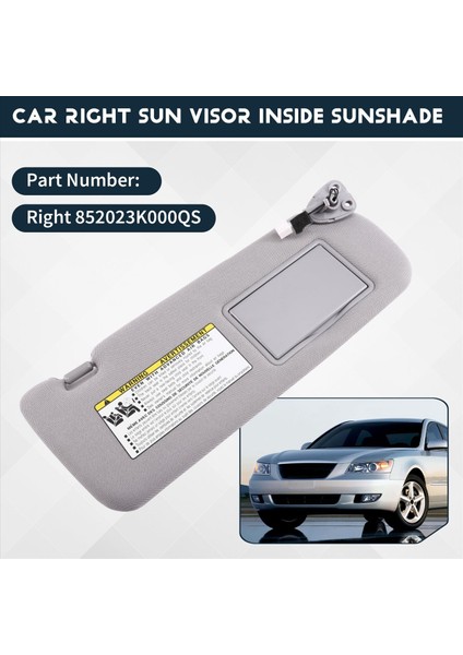 852023K000QS Hyundai Sonata Için Güneş Vizor Bezi Içinde 1 Pcs Araba 2006-2010 Sağ (Yurt Dışından) fırsatları