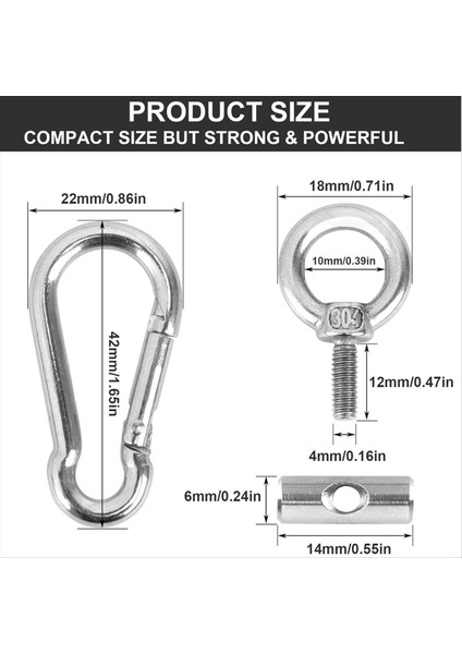 10 Adet Tente Demiryolu Tenleri 6mm 10 Karabinalı, 304 Paslanmaz Çelik Rv Tente Kancaları Işıklar Için Kamp Tente (Yurt Dışından) fiyatları