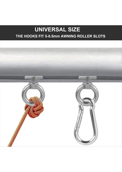 10 Adet Tente Demiryolu Tenleri 6mm 10 Karabinalı, 304 Paslanmaz Çelik Rv Tente Kancaları Işıklar Için Kamp Tente (Yurt Dışından) fırsatları