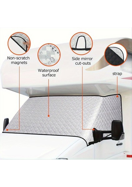 C Sınıfı Ford E450 1997-2024 Karavan, Rv Ön Pencere Güneşlik Uv Bloğu 4 Katmanlar Için Rv Ön Kapak (Yurt Dışından) modelleri