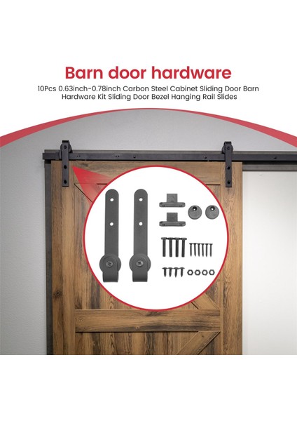 10PCS 0.63 Inç-0.78 Inç Karbon Çelik Dolap Sürgülü Kapı Kapısı Barn Donanım Kiti Sürgülü Kapı Çember Asma Demiryolu Slaytları (Yurt Dışından) fırsatları