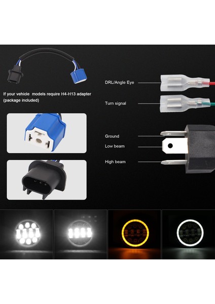 Yeni En Parlak 80W 5.75 Inç Yuvarlak LED Projeksiyon Motosikletleri Far Siyah (Yurt Dışından) fırsatları